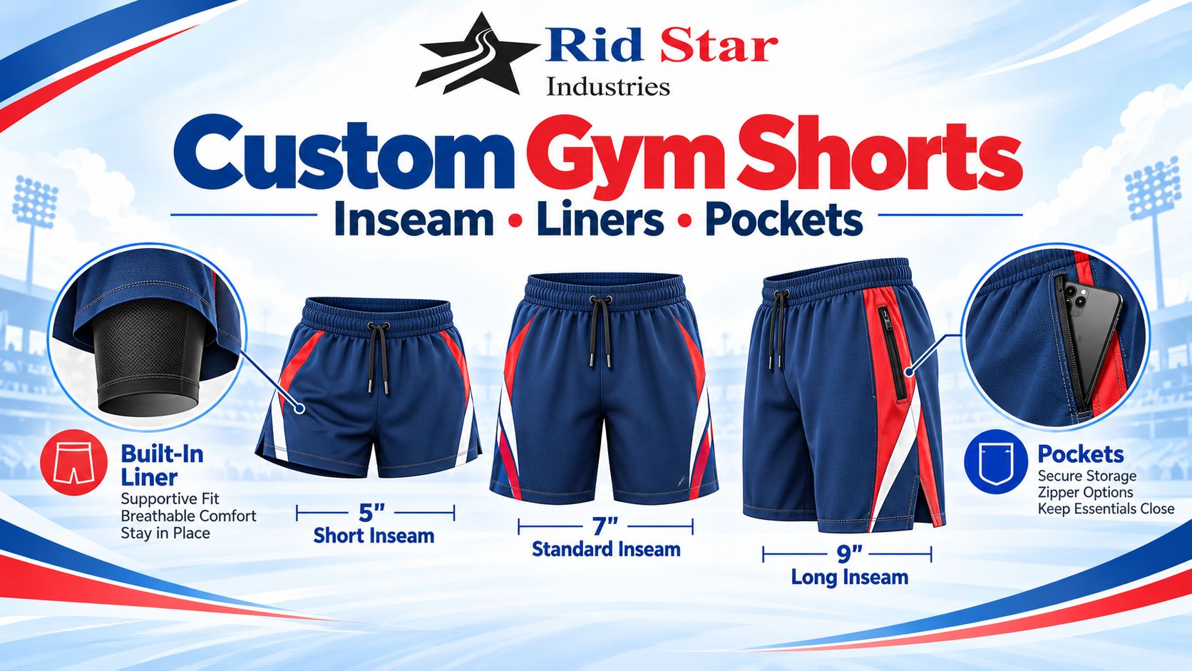custom gym shorts